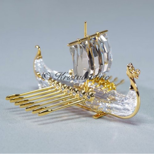 Viking Ship ガラス細工オブジェ Swarovski Kristal Silver Crystal Crystal Moments Journeys