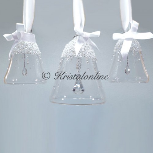 Swarovski Kristal | Silver Crystal | Kerst | Kerstbel Ornament - Set - Jaarlijkse Editie 2017 | 5268013