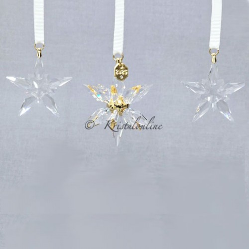 Swarovski 3D Ornament Set 2025 met Grote Ster en Twee Kleine Sterren