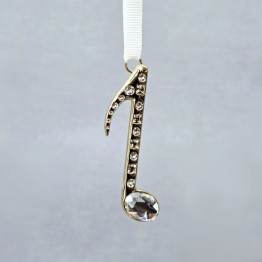 Swarovski Muzieknoot Ornament 2025 – Champagnegoud met Kristallen