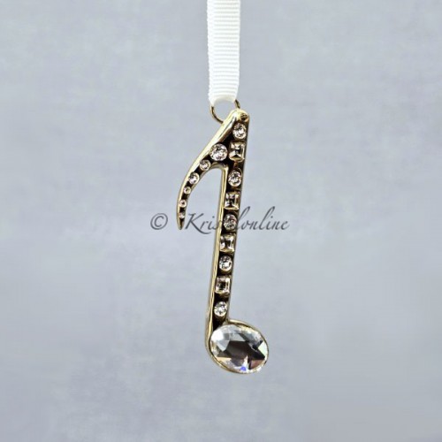 Swarovski Muzieknoot Ornament 2025 – Champagnegoud met Kristallen