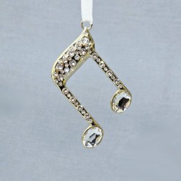 Swarovski Ornament Dubbele Muzieknoot – Champagnegoud en Kristallen