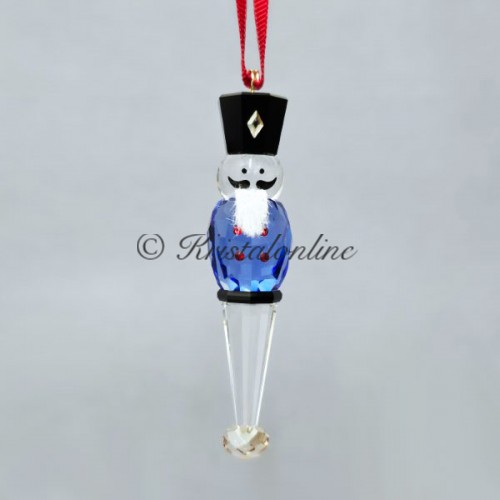 Swarovski Notenkraker Ornament Blauw – Kristallen Kersthanger met Baard