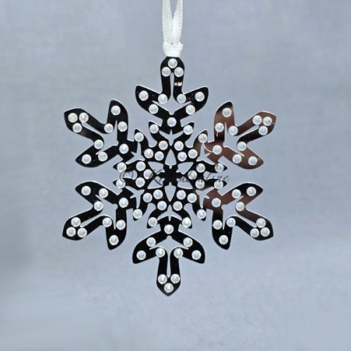 Swarovski Kristal | Kerst | Kerst Ornamenten | Kerst Ornament - Set - Pixel Sneeuwvlokken Zilver | 1135179