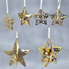 Swarovski Kristal | Kerst | Kerst Ornamenten | Kerst Ornament - Set - Sterren Golden Shadow | 1143399