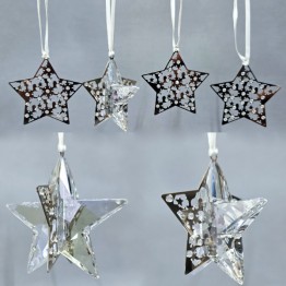 Swarovski Kristal | Kerst | Kerst Ornamenten | Kerst Ornament - Set - Sterren Silver Moonlight | 1143397