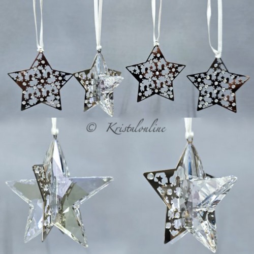 Swarovski Kristal | Kerst | Kerst Ornamenten | Kerst Ornament - Set - Sterren Silver Moonlight | 1143397