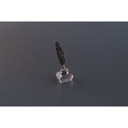 Inktpot met ganzenveer, Zilver