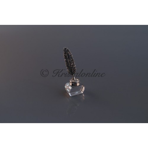 Inktpot met ganzenveer, Zilver