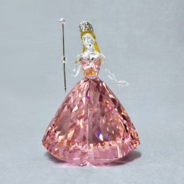 Swarovski Glinda Wicked beeldje met roze jurk en kristallen kroon bij Kristalonline