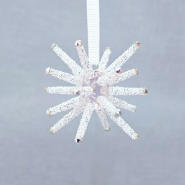Swarovski Glinda Wicked Staf ornament met roze kristallen en wit lint bij Kristalonline