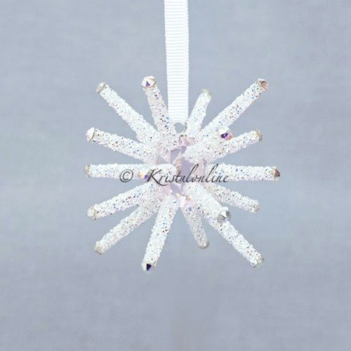 Swarovski Glinda Wicked Staf ornament met roze kristallen en wit lint bij Kristalonline